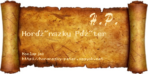 Horánszky Péter névjegykártya