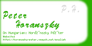 peter horanszky business card